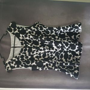 Black and white peplum top